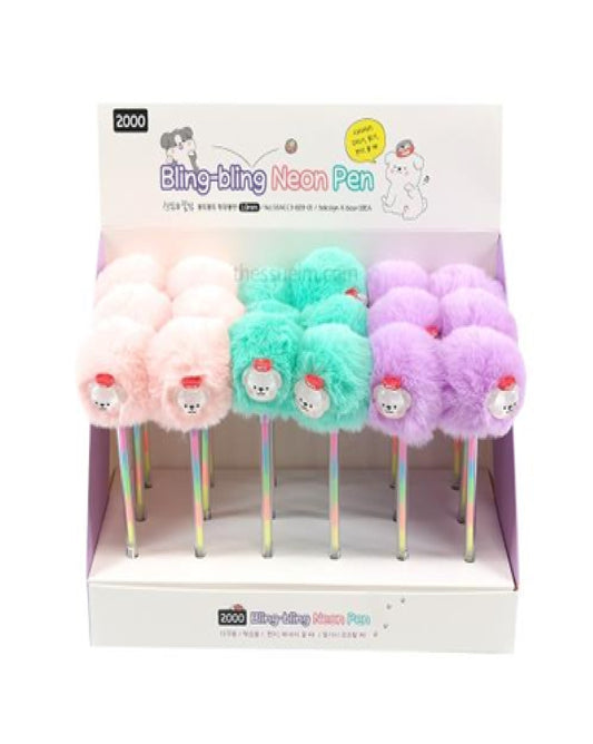 Sleeping Dog Fluffy BlingBling Highlighter Pen Gel